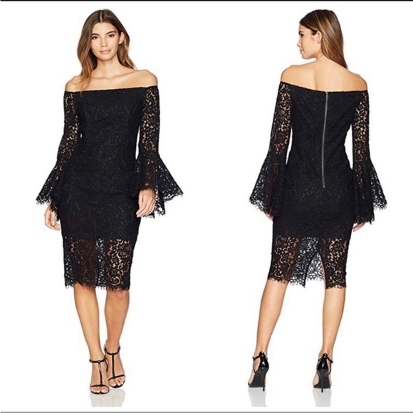 BARDOT Solange Bell Sleeve Lace Dress - Picture 1 of 7